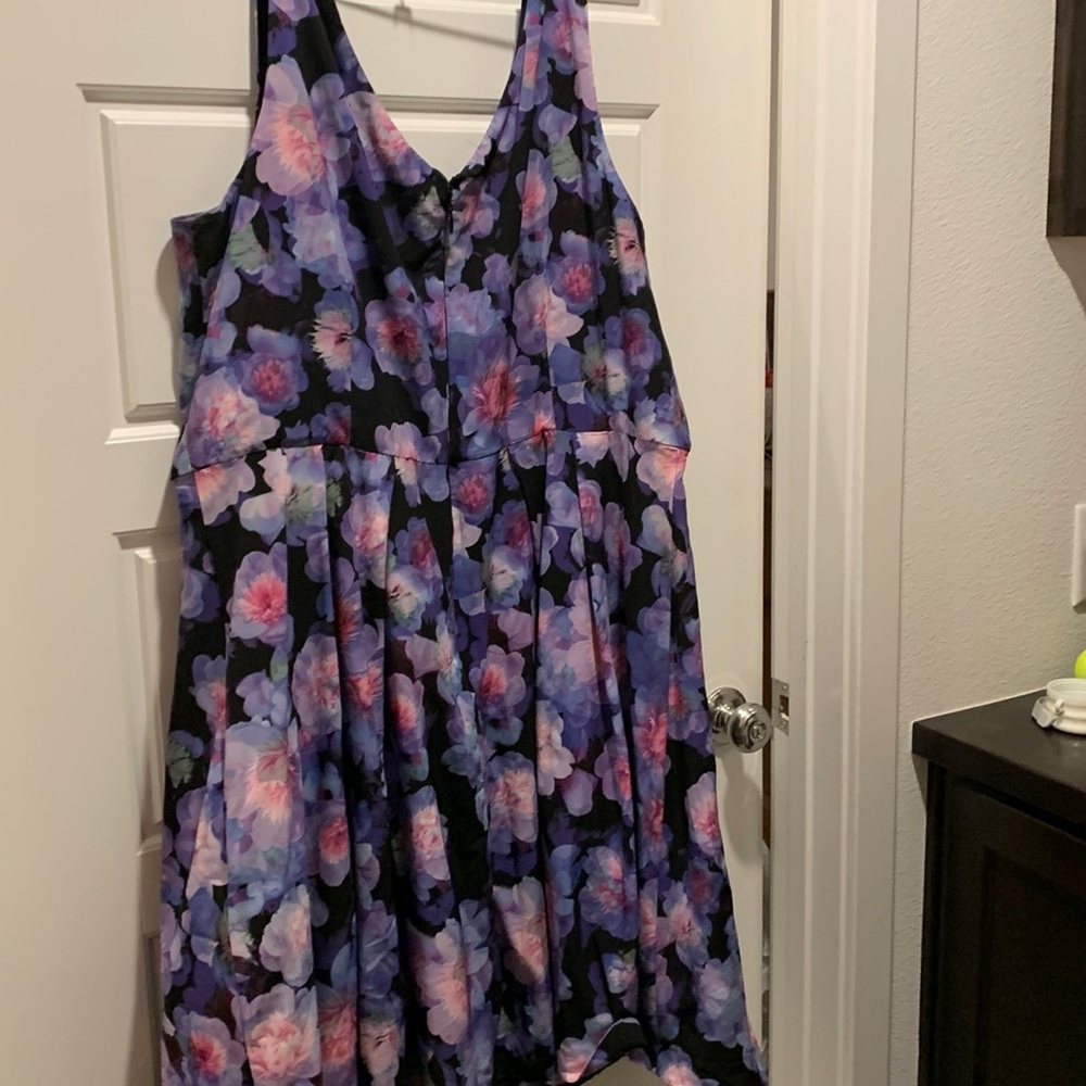 Purple floral city chic dress plus size (xl)